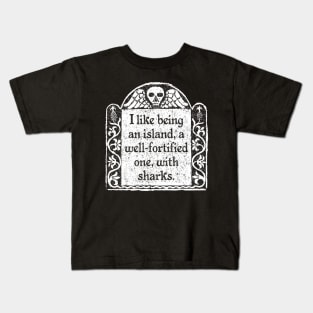 I Like Being an Island, Wednesday Addams Quote Kids T-Shirt